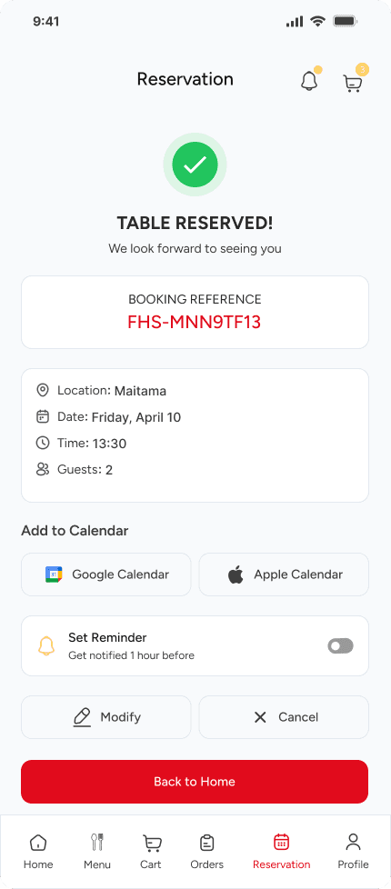Reservation