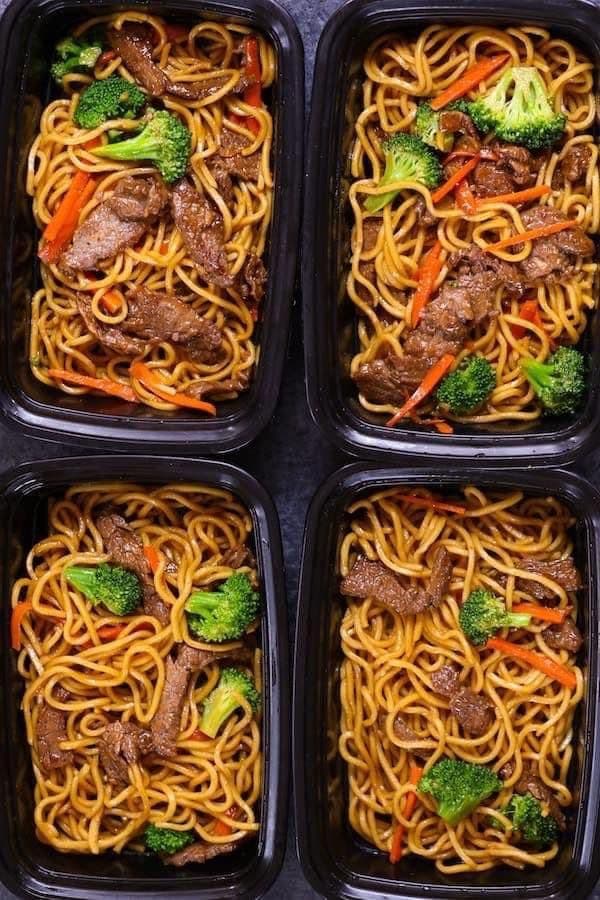 Rice and beef meal boxes