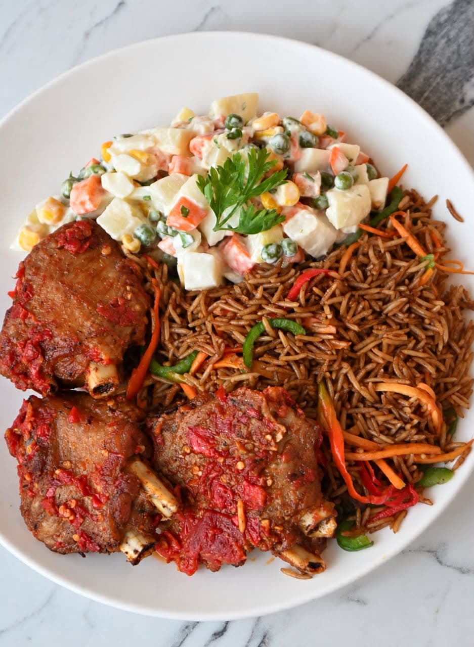 Stir-Fry Rice & Goat Meat